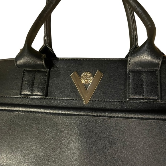 Valentino Orlandi Large Satchel Black Crossbody Vegan Leather Purse NWOT Italy - Picture 2 of 8